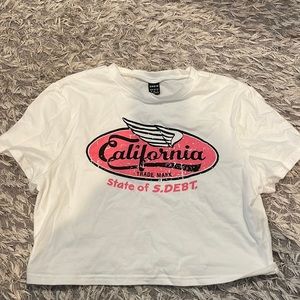 White t shirt crop top